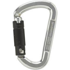 Austrialpin D Asymm Steel Carabiner - 3-Stage Locking - Bright with Black Gate